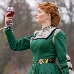 Rabais: Collier Ras du Cou en Laiton avec Émail «Rose Allemande»