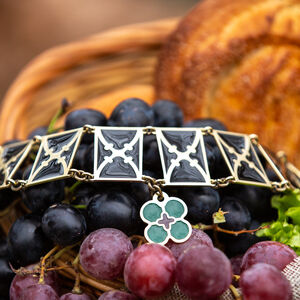 Rabais: Collier Ras du Cou en Laiton avec Émail «Rose Allemande»