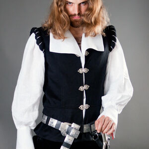 Rabais: Costume Médiéval Noble de Chemise et Gilet Style Renaissance « Chevalier »