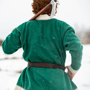 Rabais : Manteau celte avec broderie "Leprechaun" | Laine verte | Taille S
