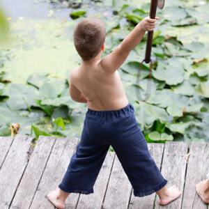 Rabais : Pantalon de Base en Lin pour Enfant «Première Aventure» | Naturel | Taille 146