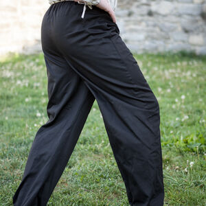 Rabais : Pantalon Médiéval Classique en Coton | Noir | Taille L