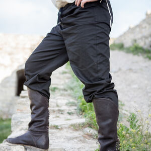 Rabais : Pantalon Médiéval Classique en Coton | Noir | Taille L