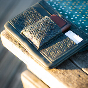 Rabais: Petit Sac Pochette à Ceinture aux Accents en Laiton «Diamant» | Cuir brun