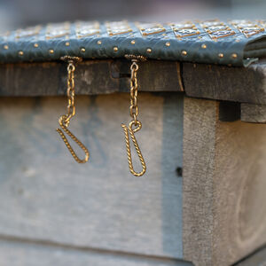 Rabais: Petit Sac Pochette à Ceinture aux Accents en Laiton «Diamant» | Cuir brun