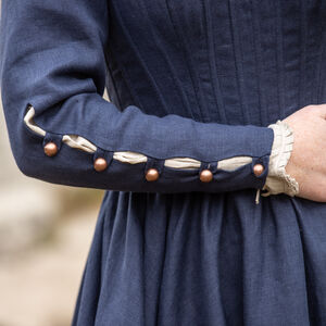 Rabais: Robe Corset Kirtle en Lin à Baleines «Rose Allemande» | Lin bourgogne | Taille 10