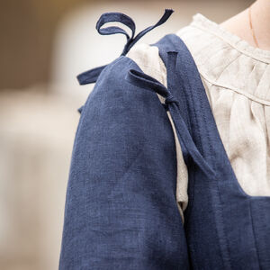 Rabais: Robe Corset Kirtle en Lin à Baleines «Rose Allemande» | Lin bourgogne | Taille 10