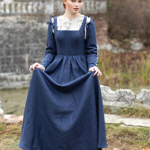 Rabais: Robe Corset Kirtle en Lin à Baleines «Rose Allemande» | Lin bourgogne | Taille 10