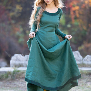 Rabais: Robe médiévale en lin «Princesse de l'Automne» | Lin noir