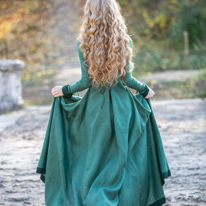 Rabais: Robe médiévale en lin «Princesse de l'Automne» | Lin vert