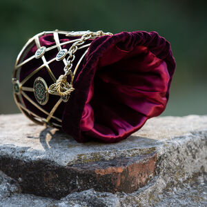 Rabais: Sac Panier en Velours et Laiton « Gardienne des Clés » | Velours vert bouteille