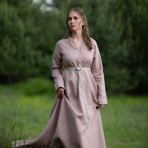 Rabais: Tunique en Lin à la Couture Manuelle « Trea la Guérisseuse » | Lin fin lilas pâle | Taille 2