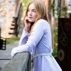 Rabais: Tunique en Lin à la Couture Manuelle « Trea la Guérisseuse » | Lin fin lilas pâle | Taille 2