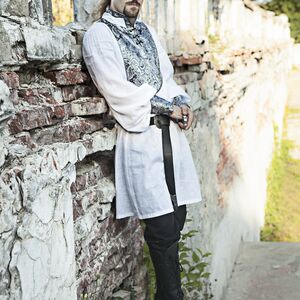 Rabais: Tunique Médiévale Exclusive de Mariage | Lin fin blanc | Faite sur mesure