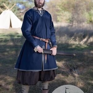 Rabais, Tunique Viking en Coton «Bjorn le Pionnier» | Vert | S | Taille 175 cm