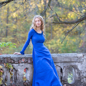 Robe en lin bleu « Princesse de l’Automne »