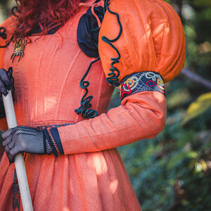 Robe kirtle à corset à baleines en lin «Robe Citrouille»