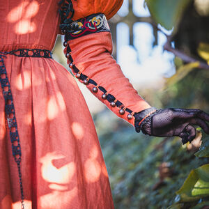 Robe kirtle à corset à baleines en lin «Robe Citrouille»