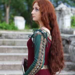 Manches de robe médiévale de laine « Manches vertes » -07