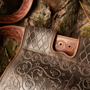 Sac en cuir avec poches et motif ours gaufré