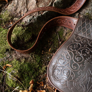 Sac en cuir avec poches et motif ours gaufré