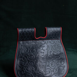 Sac en cuir avec poches et motif ours gaufré