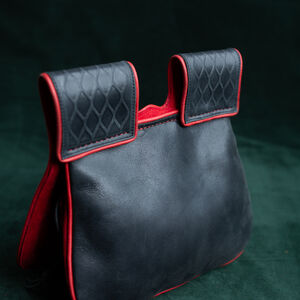 Sac en cuir avec poches et motif ours gaufré