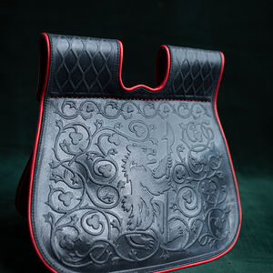 Sac en cuir avec poches et motif ours gaufré