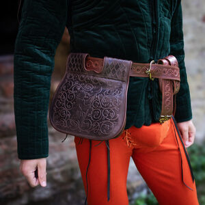 Sac en cuir avec poches et motif ours gaufré