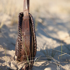 Sac fantasie en cuir naturel brun « Labyrinthe »