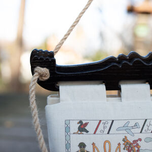 Sac Haithabu aux poignées de dossier de chaise en bois «Tapisserie de Guerre»