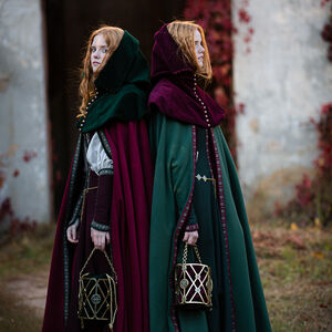 Sac médiéval en velours et laiton « Gardienne des Clés »