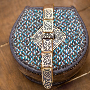 Sac viking en cuir et textile « Skjaldmö »