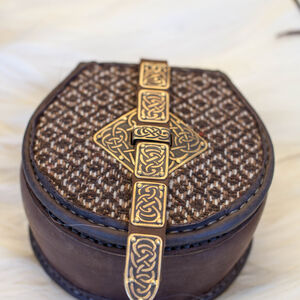 Sac viking en cuir et textile « Skjaldmö »