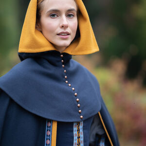 Cape et capuche médiévale en laine « Gardienne des Clés »