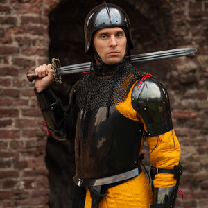 Spallières fonctionnelles légères en acier trempé à 4 segments “Mercenaire” pour WMA Harnischfechten