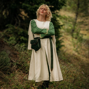 Surcot en laine du haut Moyen Âge, tabard long « Les Collines Creuses » XIIIe siècle