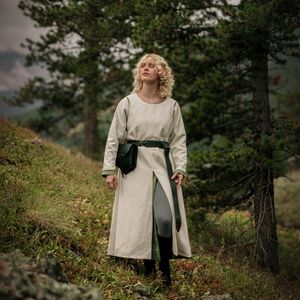 Surcot en laine du haut Moyen Âge, tabard long « Les Collines Creuses » XIIIe siècle