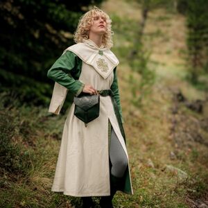 Surcot en laine du haut Moyen Âge, tabard long « Les Collines Creuses » XIIIe siècle