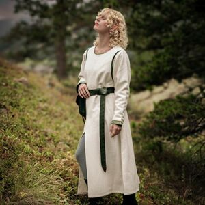 Surcot en laine du haut Moyen Âge, tabard long « Les Collines Creuses » XIIIe siècle