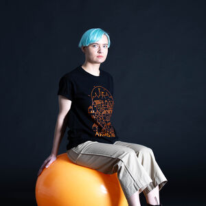 T-Shirt de Femme en Coton à Logo Orange ArmStreet-1