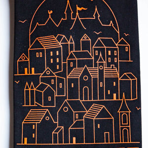 T-Shirt d’Homme en Coton Noir à Logo Orange ArmStreet-07