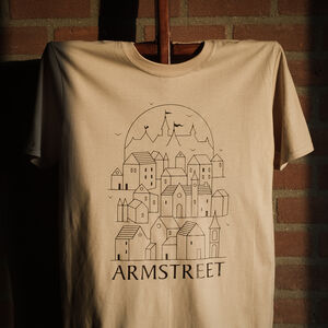 T-Shirt en Coton Beige à Logo ArmStreet Contrastant