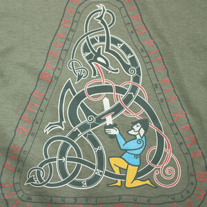 T-shirt en Coton de Style Viking « Guerrier et Serpent »-12