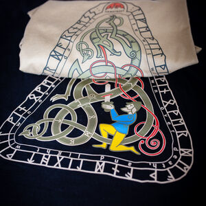 T-shirt en Coton de Style Viking « Guerrier et Serpent »-13