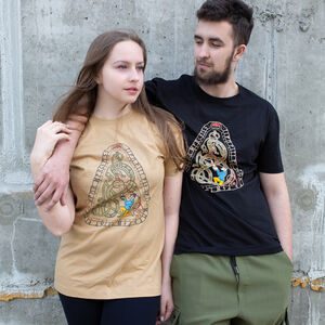 T-shirt en Coton de Style Viking « Guerrier et Serpent »-03