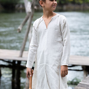 Tunique chemise médiévale courte en lin pour enfant «Première Aventure»