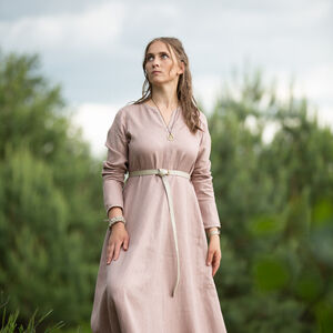 Robe tunique moyen age GN LARP en lin à couture manuelle « Trea la Guérisseuse »