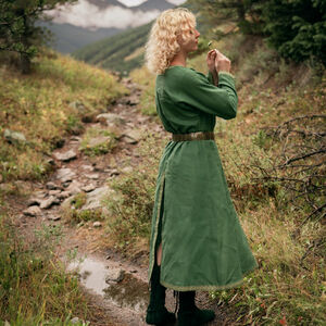 Tunique longue en lin classique du haut Moyen Âge «Les Collines Creuses» XIIIe siècle