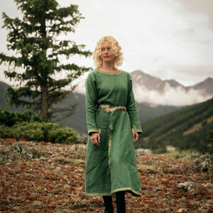 Tunique longue en lin classique du haut Moyen Âge «Les Collines Creuses» XIIIe siècle